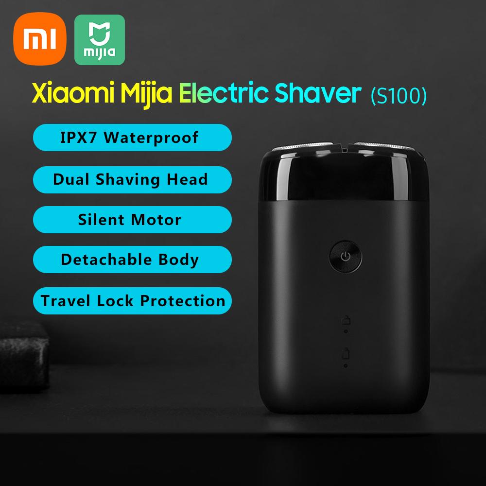 Xiaomi Mijia Elektrorasierer S100 IPX7 Wasserdichter Herrenrasierer mit zwei schwimmenden Scherköpfen für Trocken und Nass
