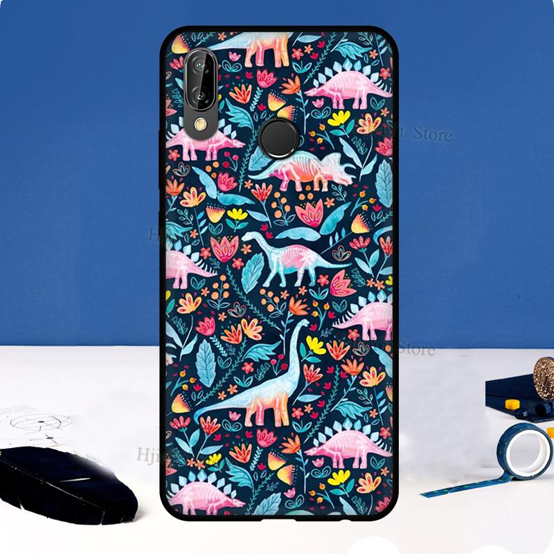 Süßer Dino-Dinosaurier für Huawei P40 Lite P20 P30 Pro Mate 20 P Smart Z 2019 Nova 5T Hülle für Honor 50 8X 9X 10i Honor 50 Lite