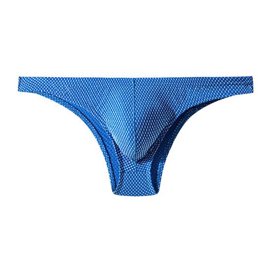 Herren Slips Low-Rise Einfarbig U-Convex Slips Weich Atmungsaktiv Bequem Slim Fit Elastische Unterwäsche Alltagskleidung L blau