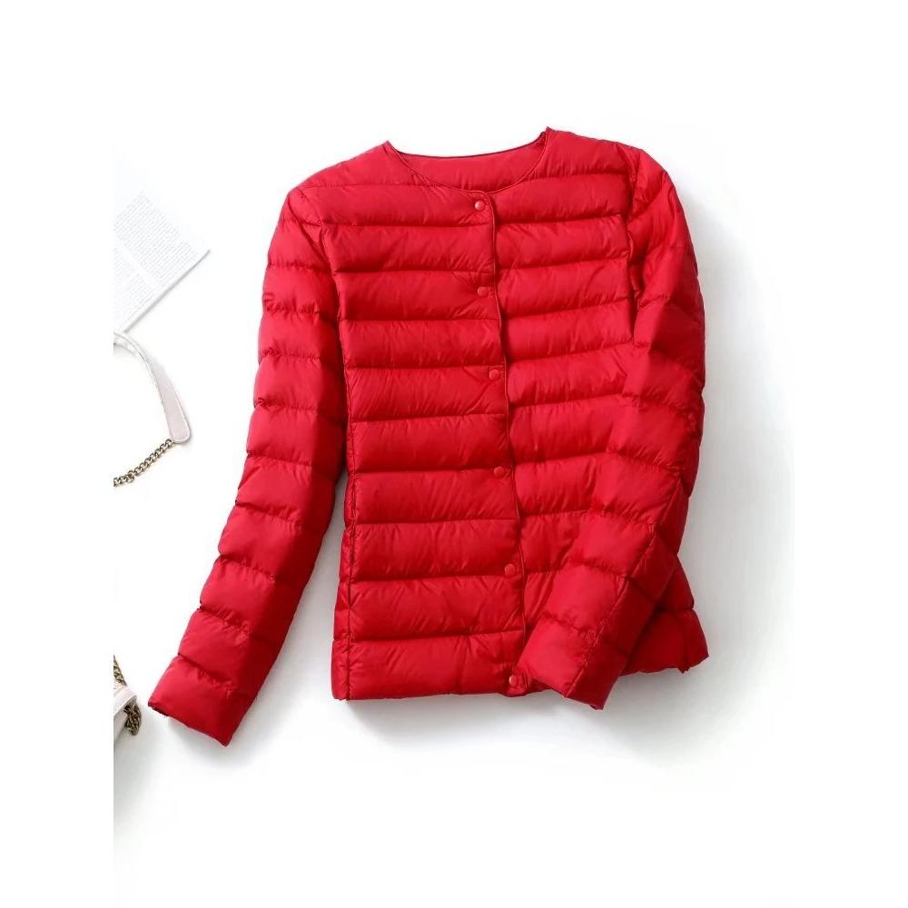 Ultraleichte Daunenjacke für Damen, mattes Gewebe, leichte Jacke, warm, winddicht, Parka, Damen-Daunenjacken plus Mäntel XXXL rot