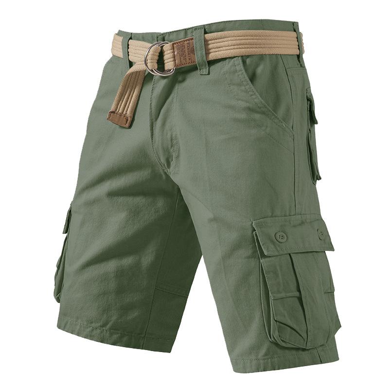 Herren-Arbeitshose, lässige Shorts mit Taschen, knielange Sommer-Sportshorts für Herren XS grün