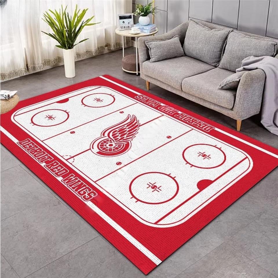 Eishockey 3D Teppich Teppich für Esszimmer und Wohnzimmer Rutschfest Maschinenwaschbar Bereich Bodenmatte Weicher Schlafzimmer Sportteppich 120 x160cm