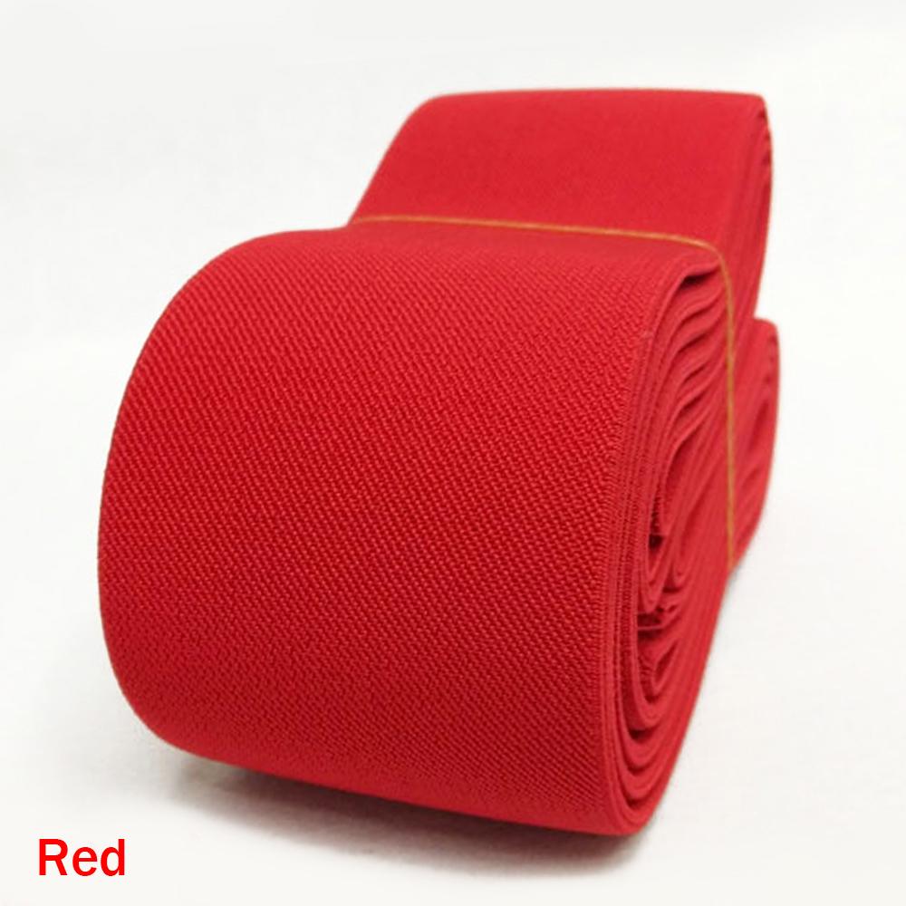 5 cm breites, flaches, elastisches Band, gewebtes Stretchband für Gesichtsmasken, Kostüme, Taillenmanschetten, Kleidung, DIY-Verzierungen, Materialien, Nähen, 5 m rot