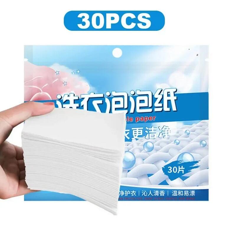 30 Stück/Beutel Waschpulver Nano Ultrakonzentrierte Waschseife Milde Waschpulvertabletten Reinigungsprodukte Waschmaschinenzubehör weiß