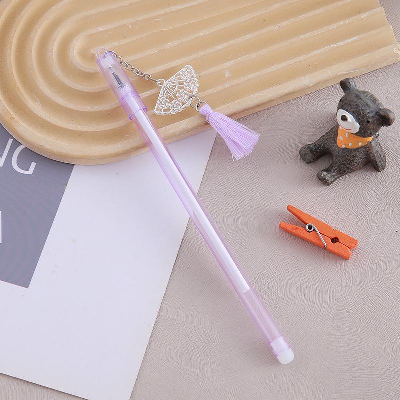 1 Stück Schreibwaren Niedlich Fan Quaste Anhänger Gel Stift Schule Bürobedarf Kreative Süße Schöne Stift