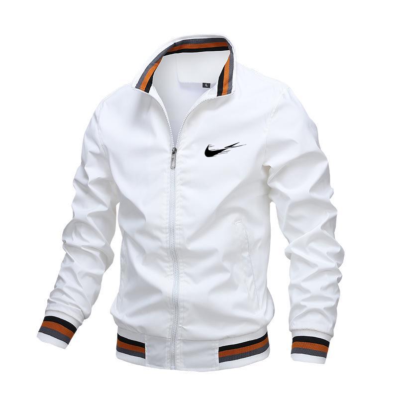 Marineblaue Übergröße Herrenjacke mit Reißverschluss Saisonale Hochwertige Business-Freizeit-Outdoor-Sportjacke Golfjacke 3XL weiß