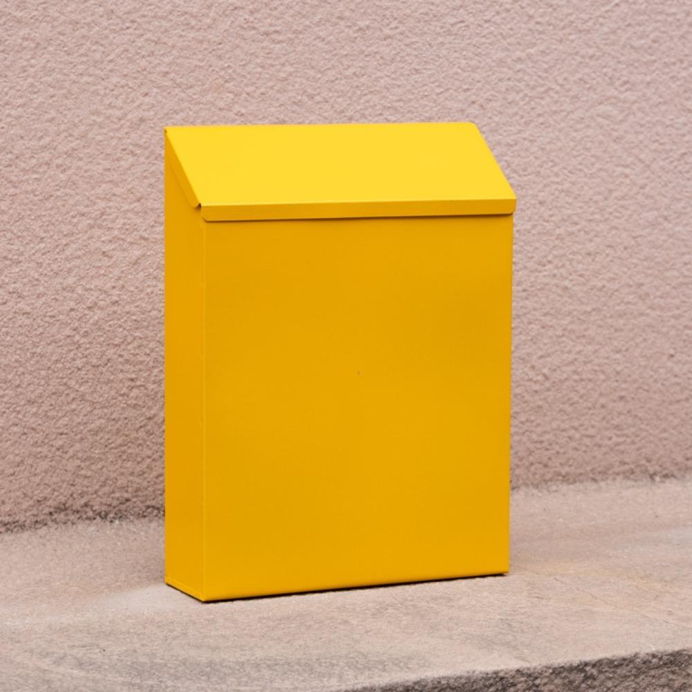 Metall-Briefkasten mit Schloss, Briefkasten, Universal-Briefkasten, vielseitiger Briefkasten für den Außenbereich des Hauses gelb