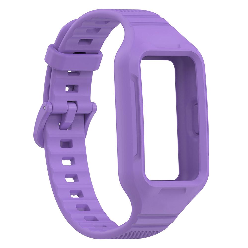 Silikonarmband für Huawei Band 9 8 7 6 Armband Armband für Honor Band 6/Honor Band 7 Integriertes Band + Hülle Huawei Band 6/7/8 violett