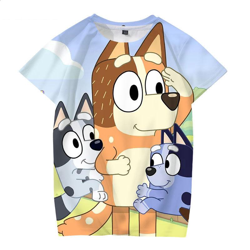 Kinder Sommer Cartoon Halbarm Bruy 3D Digitaldruck Jungen und Mädchen Niedliches Kurzarm T-Shirt Sommer Kinderbekleidung 160cm
