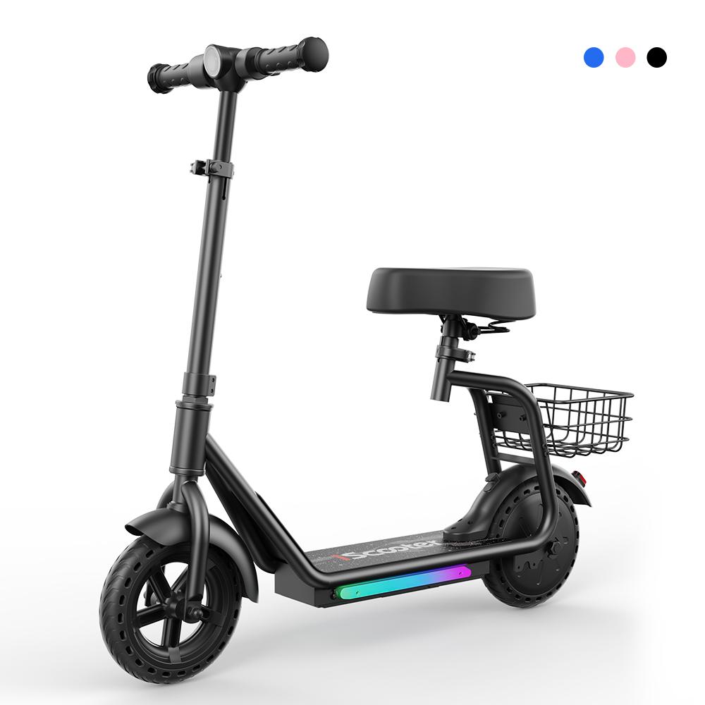 iScooter iK7 Kinder Elektroroller 250W 4,5Ah 8,5'' Reifen Abnehmbarer Sitz APP-Steuerung 3 Geschwindigkeiten Reichweite 11-15KM Elektroroller für Kinder schwarz
