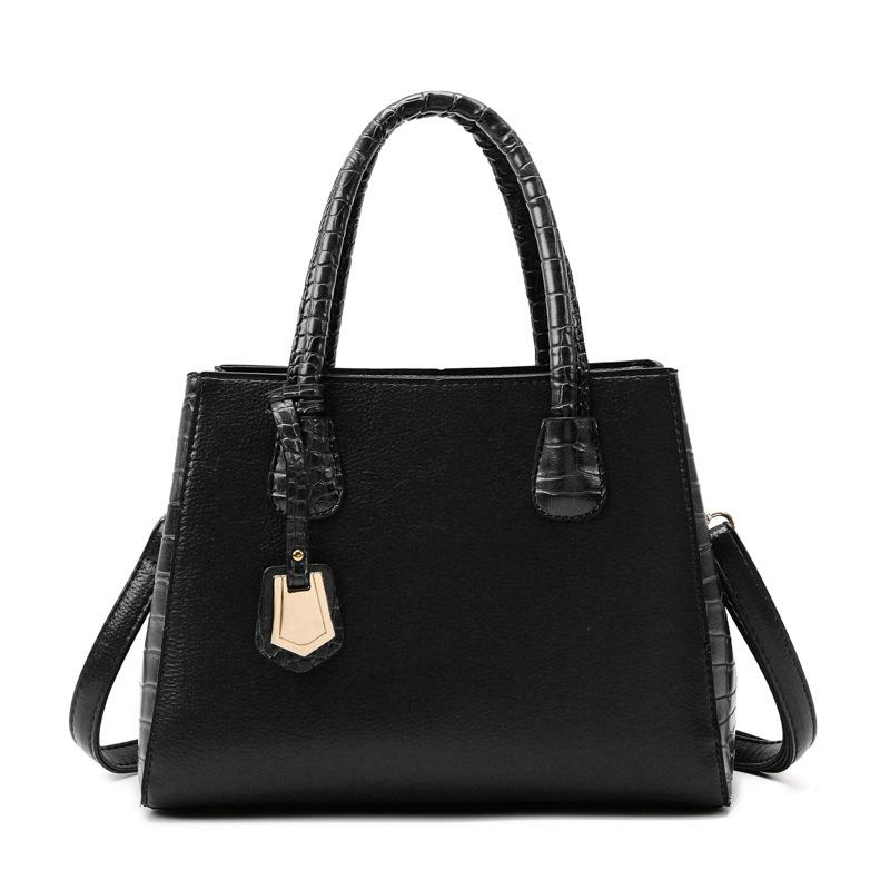 Neue Europäische und Amerikanische Retro Damen Tasche Ein Schulter Silber Handgehalten Dreiteilig Mutter-Kind Tasche Damen Tasche black