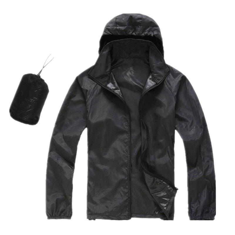 Unisex wasserdichte winddichte Jacke Fahrrad Laufen Outdoor-Sport Regenmantel XXXL schwarz