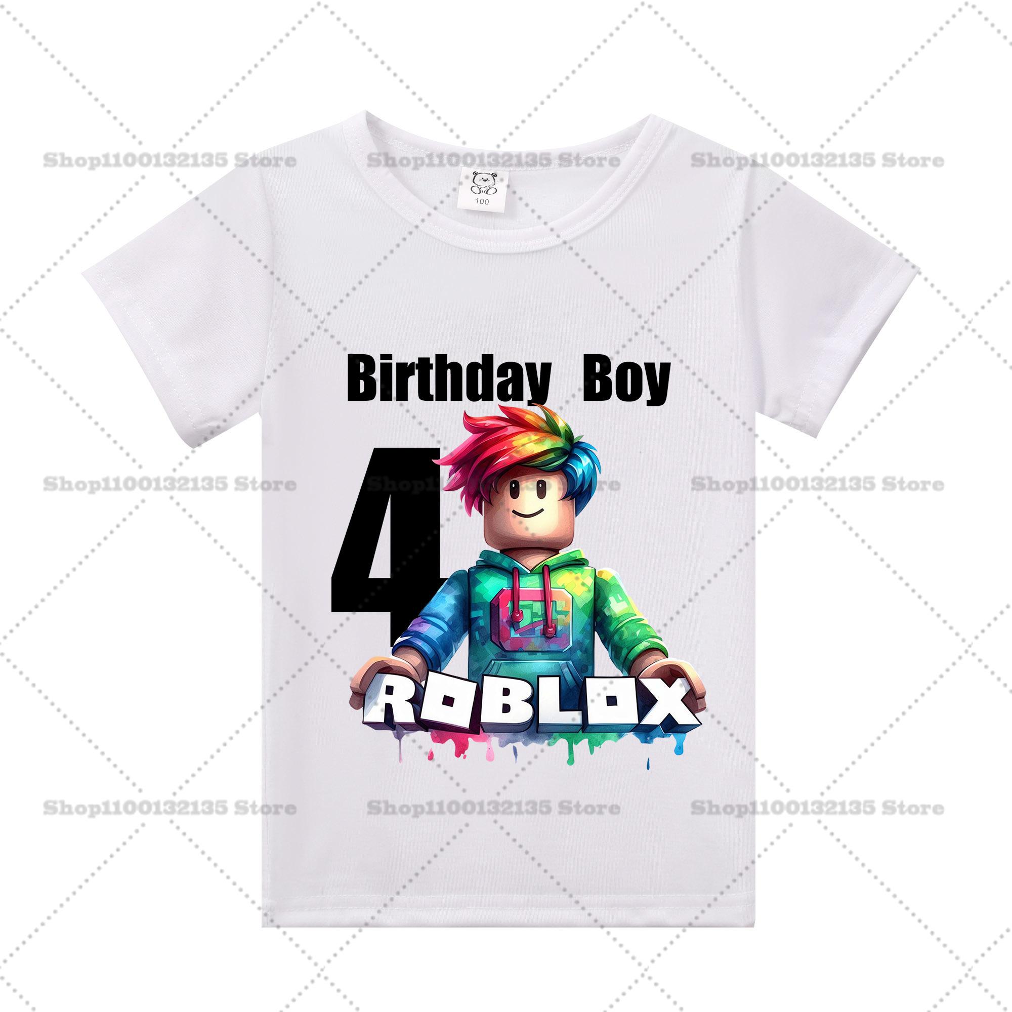 Sommer Roblox Junge Mädchen Geburtstag Zahl T-Shirt Kinderkleidung Baby Baumwolle T-Shirts Party Kurzarm Oberteile Kleinkind Geschenke 110