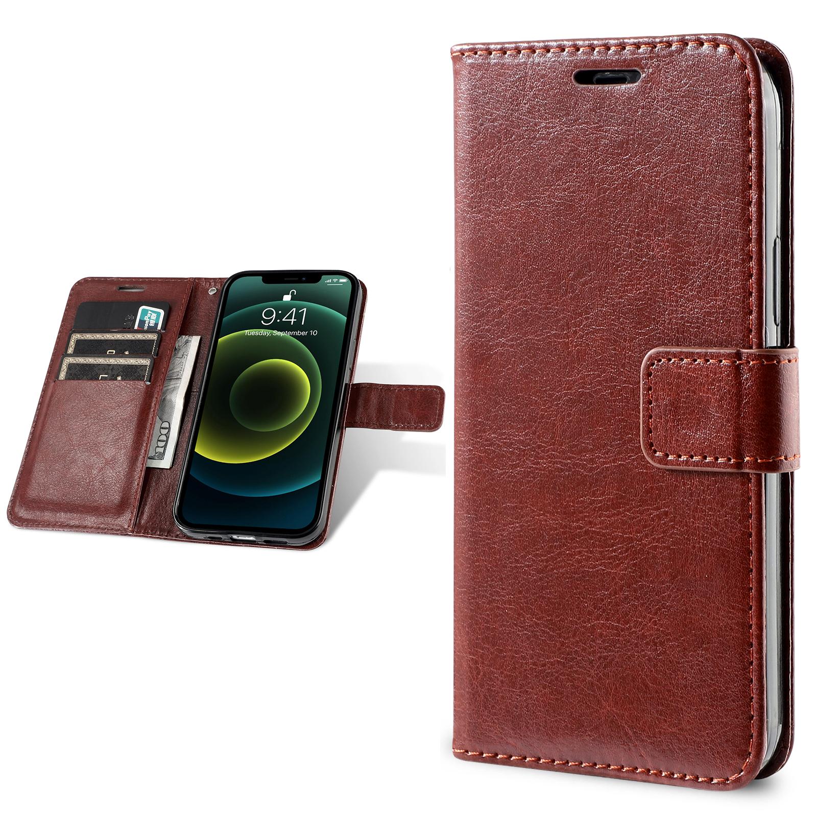 Leder Brieftasche Flip Case für Samsung Galaxy A14 A13 A12 A34 A54 A15 A04S A05S A22 A23 A32 A52 A53 A33 a73 A72 S21 S22 S23 FE S24 Ultra Karte Slot Abdeckung For Samsung S23 Ultra braun