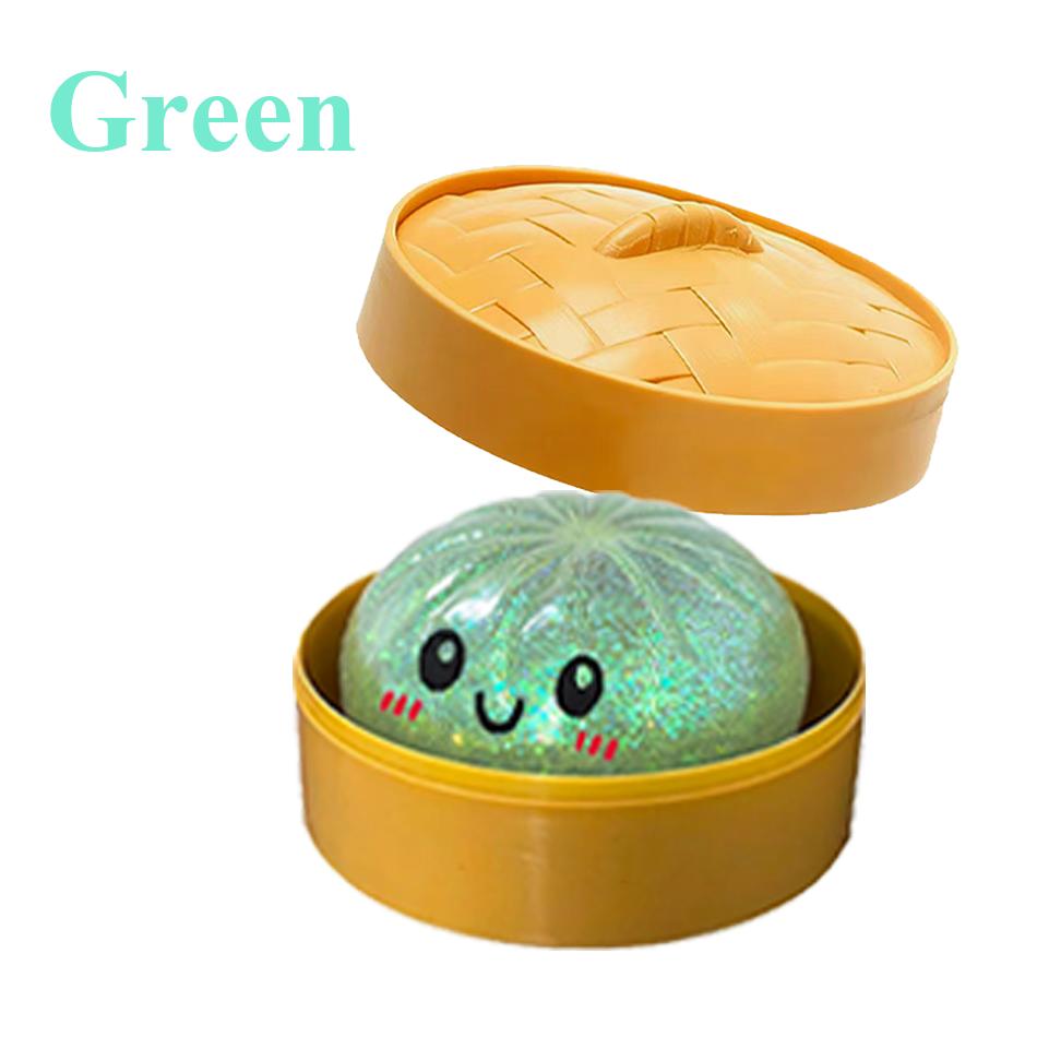 Glitzer Knödel, Glitzer Knödel Squishy Box Knödel Squishy Angstlinderung Fidget Weich Kneten Dekompression Teig grün