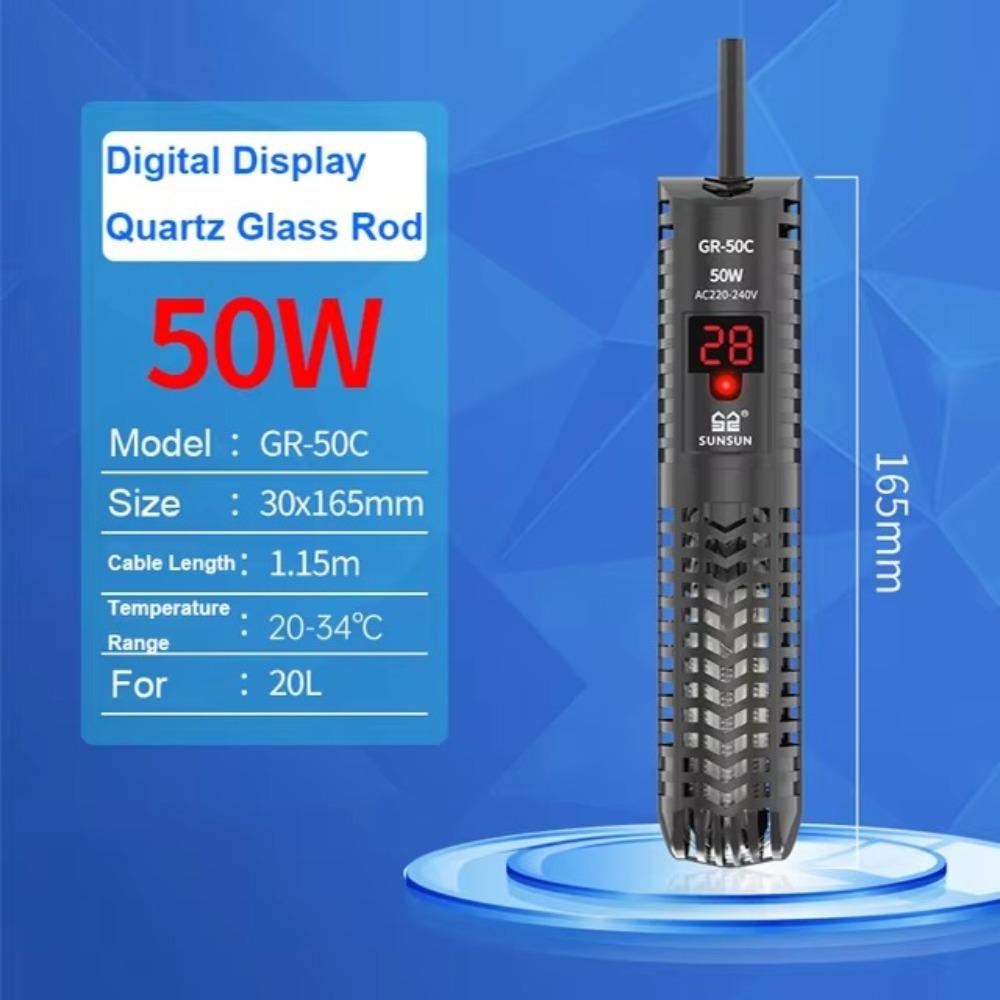 LCD-Display Aquarium Tauchheizung Quarzglas Aquarium Thermostat Aquarium Zubehör 50W