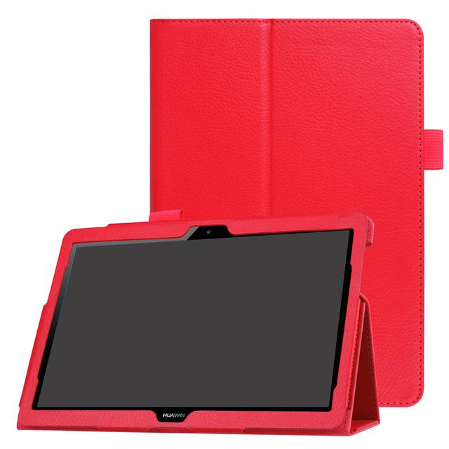 Hülle für Huawei MediaPad T5 10 T3 9.6 M5 Lite 10.1 8 Tablet Hülle Slim Folding Stand PU Leder Cover für Huawei M5 10.8 8.4 Hülle M5 Lite 8.0 rot