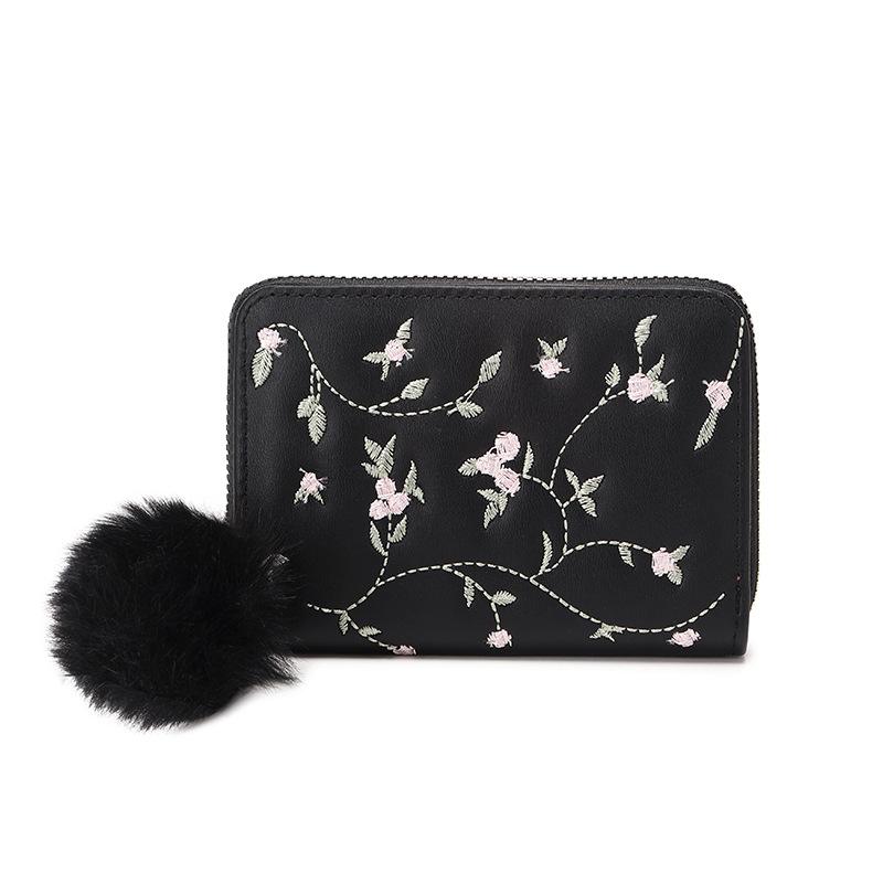 Kurze Stickkartentasche, Wickeltasche für Damen, kleine Tasche, Damenmode, vielseitig einsetzbar, 20 % Rabatt auf die Wickeltasche schwarz