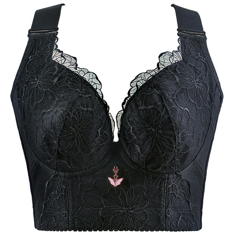 Frauen Push-Up Bh Dessous Sexy Bh Spitze Dessous Bh Intime Top Crop Top 3/4 Cup BH Kostenloser Versand für Frauen 40/90D schwarz