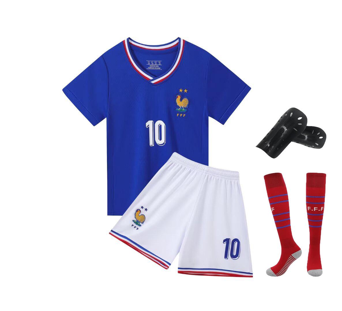 24-25 Frankreich Heim Nr.. 10 Nationalmannschaft Fußballanzug Kinderkleidung Erwachsenenanzug Größe 14-3XL 3XL/195