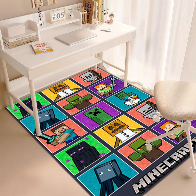 Klassisches Sandbox-Xbox-Spiel Minecraft Teppich Teppich Haus Wohnzimmer Dekoration Tisch und Stühle rutschfeste Fußmatte Outdoor Picknickmatte Teppich A10 40x60cm( 15x23in )