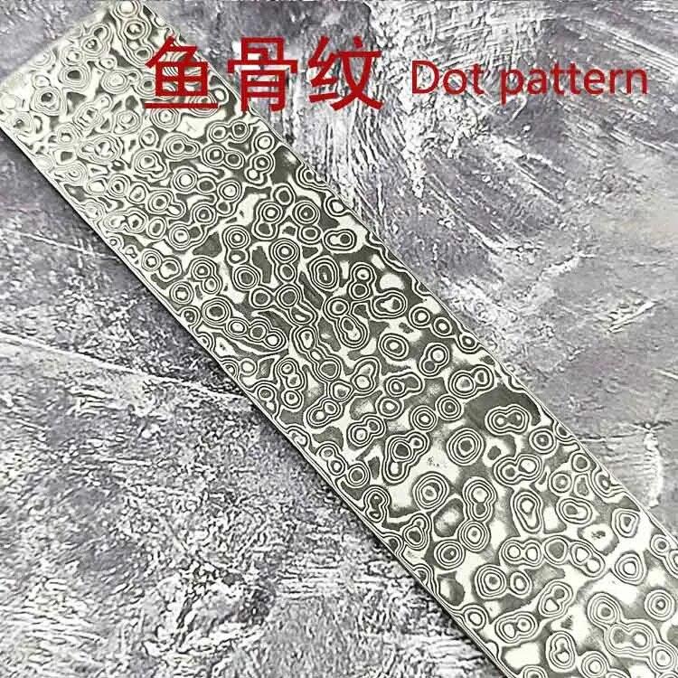 30 x 5 x 0,5 cm Damaskus-Stahl VG10 Sandwich-Messer, Rohmaterial, Streifen, DIY-Messer, Billets-Muster, tausendschichtig, abgeschreckt, 30 x 5 x 0,3 cm 30x5x0.3cm Dot