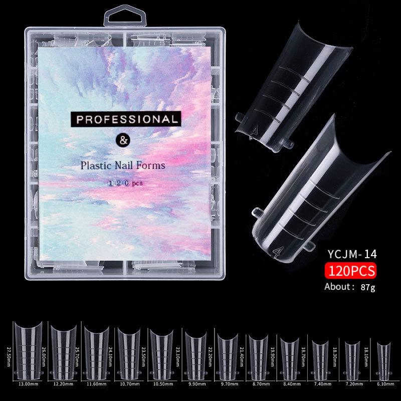 120 Teile/schachtel Nail art Skala Schnelle Phototherapie Kristall Erweiterte Nagel Gel Form Volle Abdeckung Acryl Schönheit DIY Werkzeuge