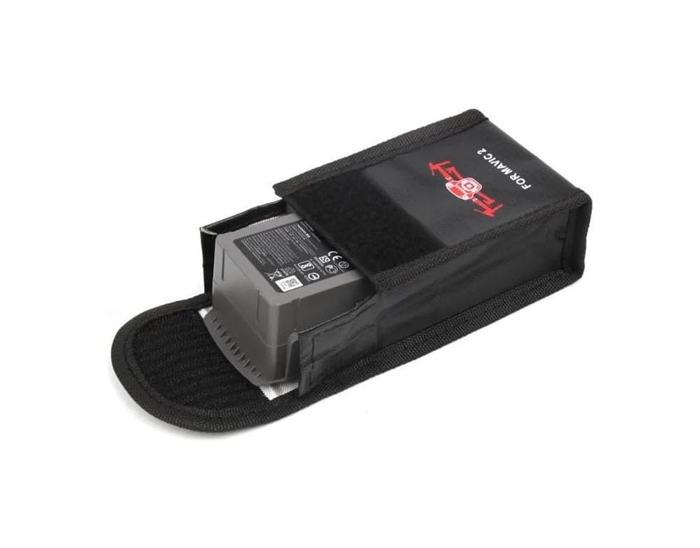 RC Akku Sicherheitsbeutel – Explosionsgeschützte Lipo Schutzhülle – Feuerfester Ladesack 80x110x48mm – Für DJI Mavic 2 Akku schwarz