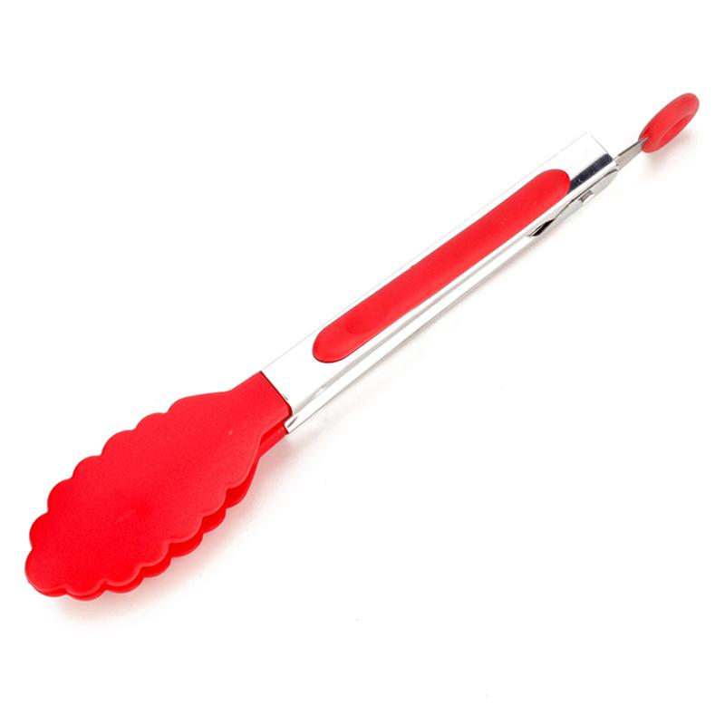 Lebensmittelzange, Küchenzange aus Edelstahl, Silikon, Nylon, rutschfeste Kochklammer, Klemme für Grill, Salatwerkzeuge, Grill, Küchenzubehör