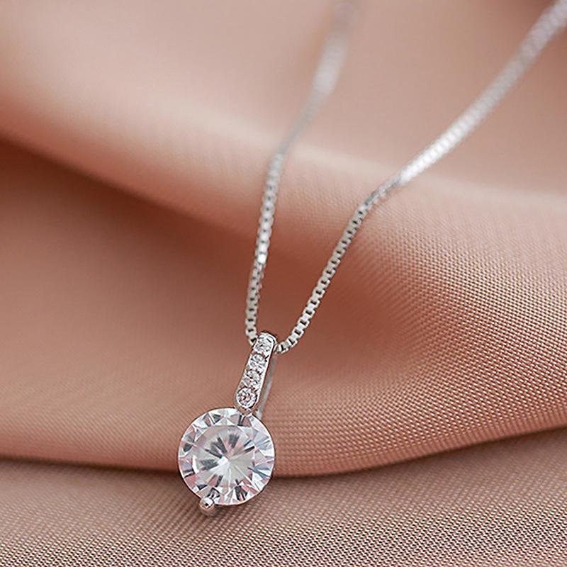 Glänzende Halskette in Wassertropfenform für Frauen, Zirkonia-Wassertropfen-Anhänger, Schlüsselbeinkette, Halskette zum Valentinstag, Geschenk, Hochzeitsschmuck
