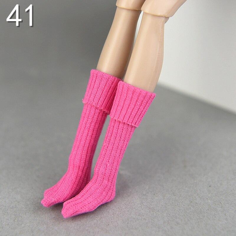 Kniehohe lange Beinwärmer aus Baumwolle, Puppensocken für Barbie-Puppe, lange Beinstrumpfhose für Blythe-Puppe, Outfits, Accessoires, Kinderspielzeug violett