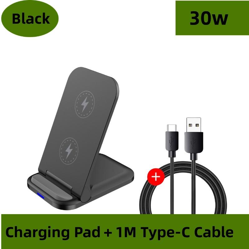 30W Qi Drahtlose Ladegerät Stehen Für iPhone 13 12 11 Pro Max XR Samsung S20 Telefon Ladegerät Schnelle Lade dock Station Telefon Halter schwarz