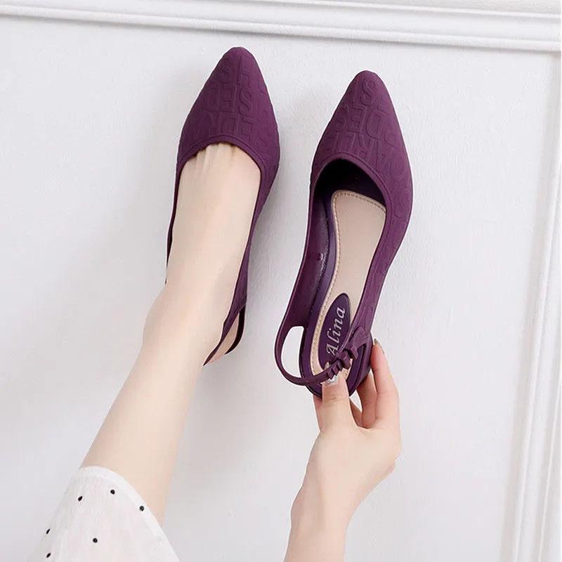 Sandalen Hausschuhe Damen Sommer Flache Sandalen Damen Stil Dicke Schuhe Wasserdicht Einzelne Schuhe Freizeitschuhe 39