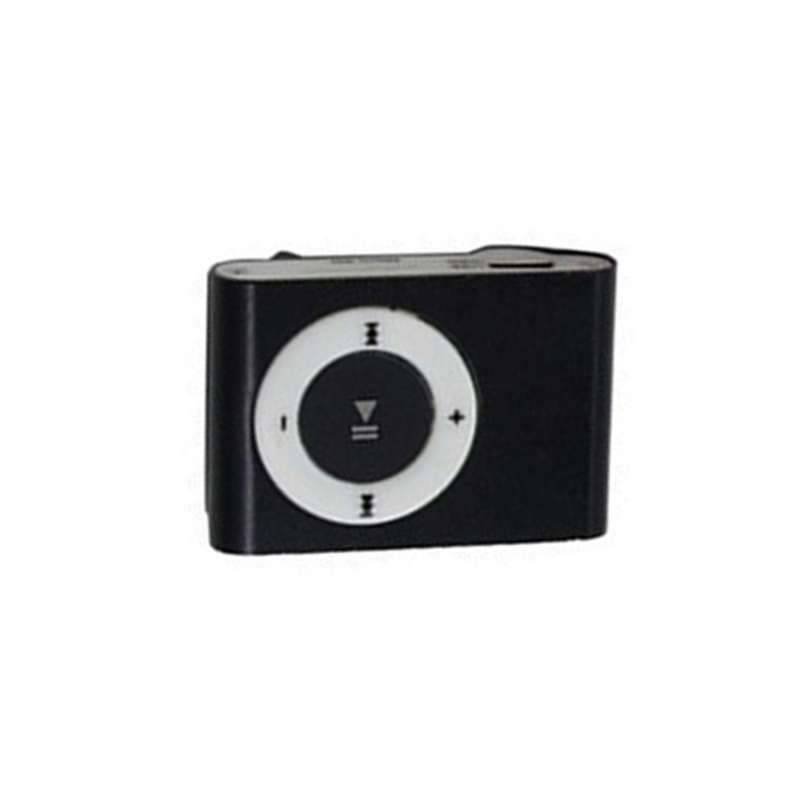 Tragbarer Mini-USB-MP3-Player, Mini-Clip-MP3, wasserdicht, Sport, kompakt, Metall, MP3-Musik-Player mit TF schwarz