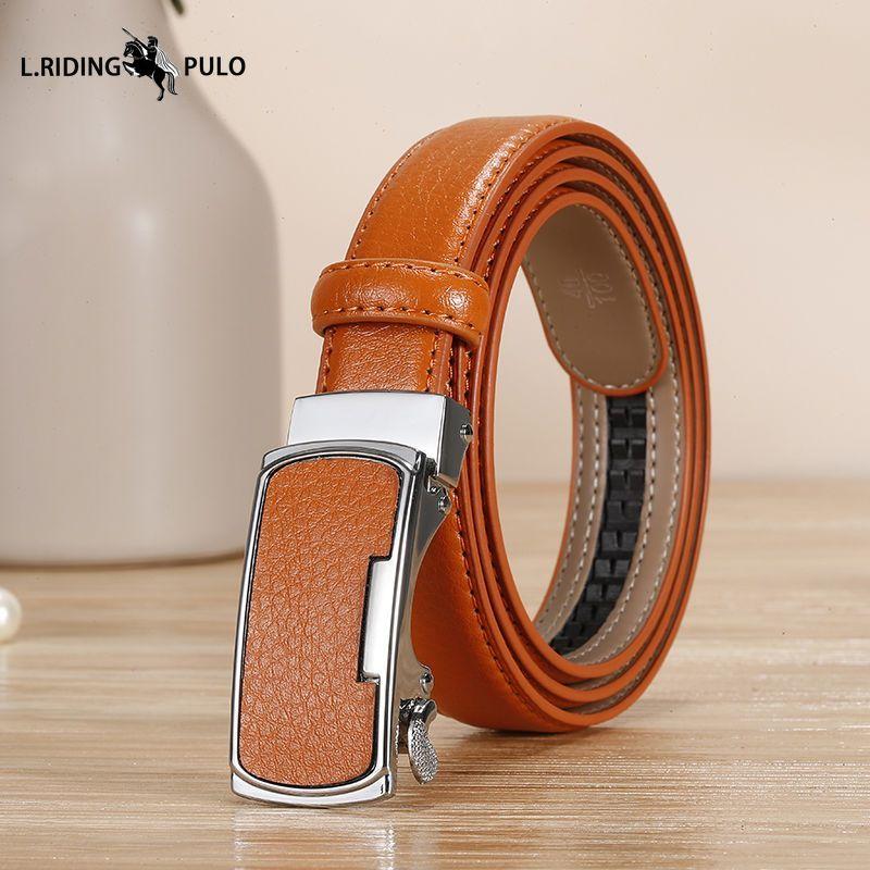 Echtleder Gürtel Gelb Rindsleder Rot Automatische Schnalle Gürtel Blau Weiß Orange Farbe Gürtel 100cm orange