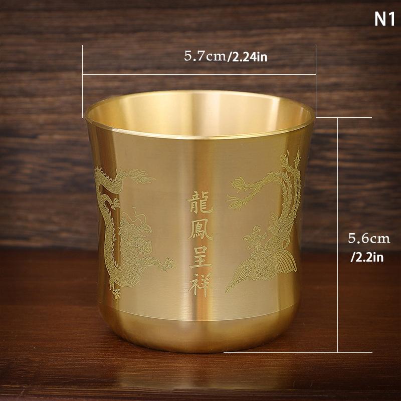 Messing Teetassen Teetasse Haushaltswaren China Antik Bar Trinkgeschirr Antiker Teetasse Für Trinken Tee Kaffee Tischplatte Home Office Dekor brown