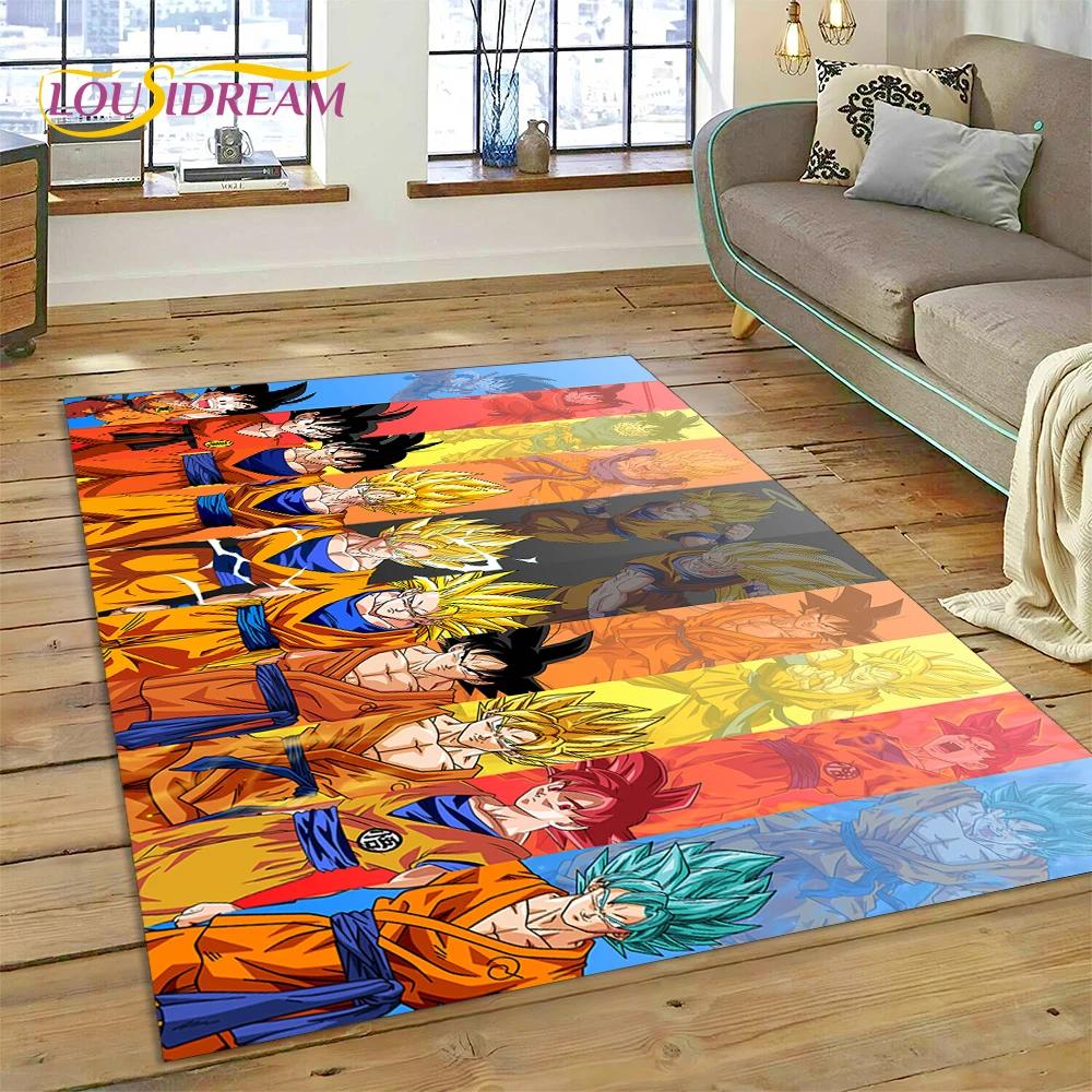 Anime 3D D-Dragon-Ball Japan Cartoon-Teppich für Wohnzimmer, Schlafzimmer, Dekoration, Bodenmatte, rutschfeste Dekoration für Sofa, Fußmatte 160cm x 230cm
