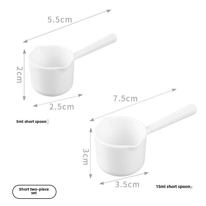 2-teiliges Set Kaffeelöffel Edelstahl Kaffeelöffel mit langem Griff Messlöffel Esslöffel für Milch Fruchtpulver Zucker Mehl Short two-piece set