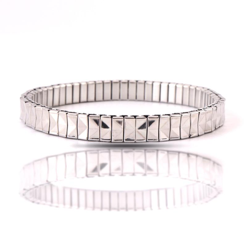 Titan Stahl Persönlichkeit Schmuck Damenmode Spezielle Rhombus Armband Edelstahl Armband Elastisches Armband