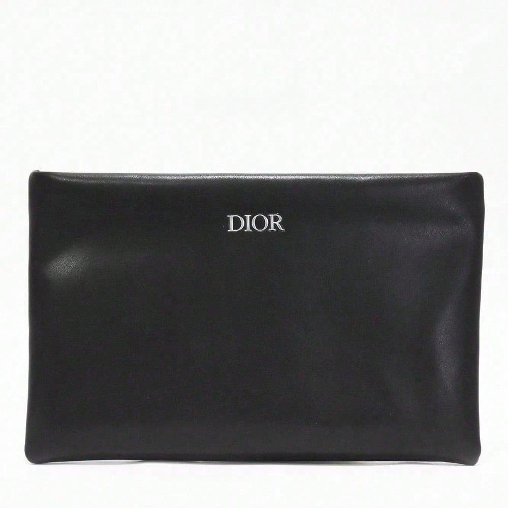 Dior Schwarze Kosmetiktasche, Tragbare Kosmetiktasche, Reise-Kulturbeutel mit großem Fassungsvermögen, Kosmetik-Aufbewahrungstasche mit Reißverschluss schwarz