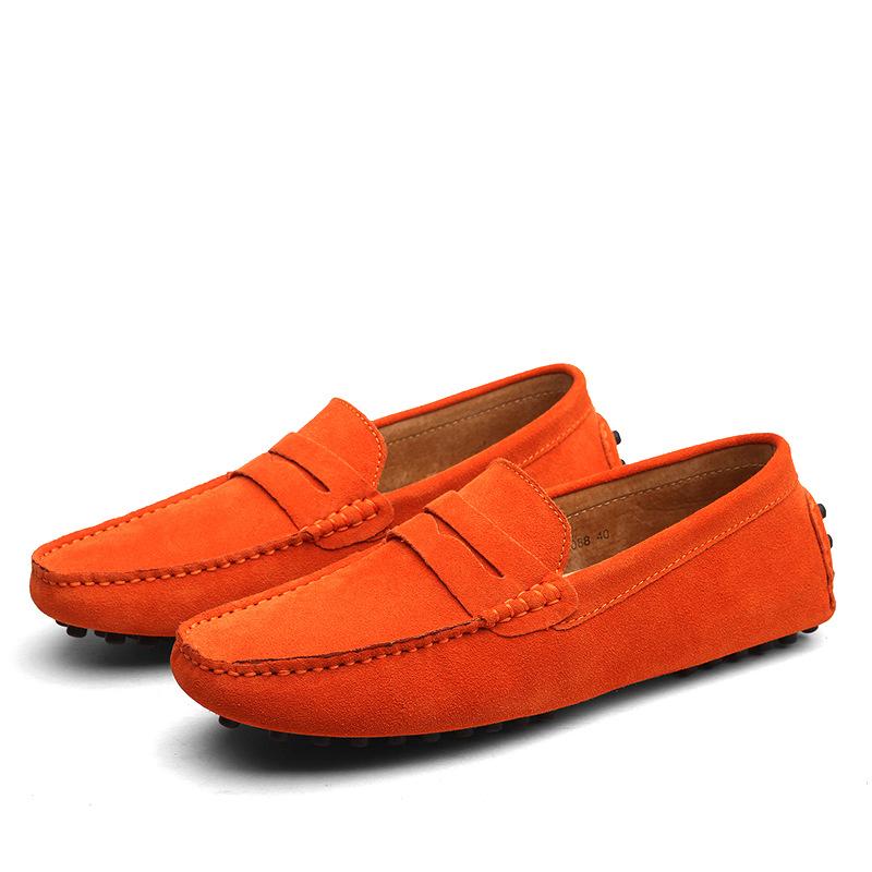 Herren Loafer aus hochwertigem Leder, Freizeitschuhe, Mokassins, Slipper, Herrenschuhe, modische Herrenschuhe, Herrenschuhe, Autofahrerschuhe, Größe 38–49 39 orange