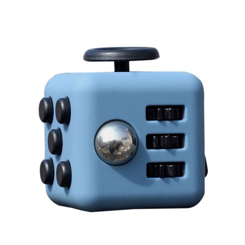 Mini Fidget Cube Spielzeug Vinyl Schreibtisch Fingerspielzeug Squeeze Fun Stress Reliever Antistress Stress Cube Toys himmelblaue