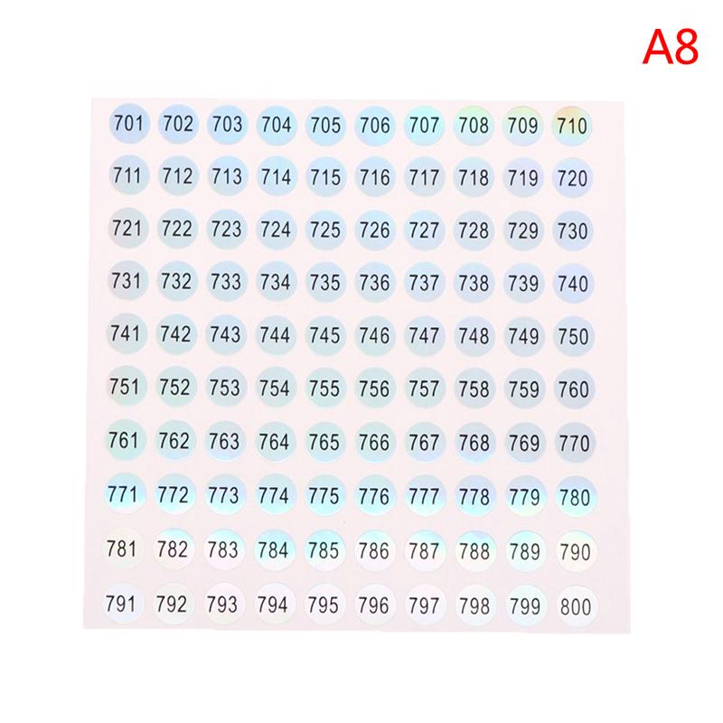 1–1000 runde, wasserfeste Nagel-Zahlenaufkleber, digitales Etikett, selbstklebende Zahlen