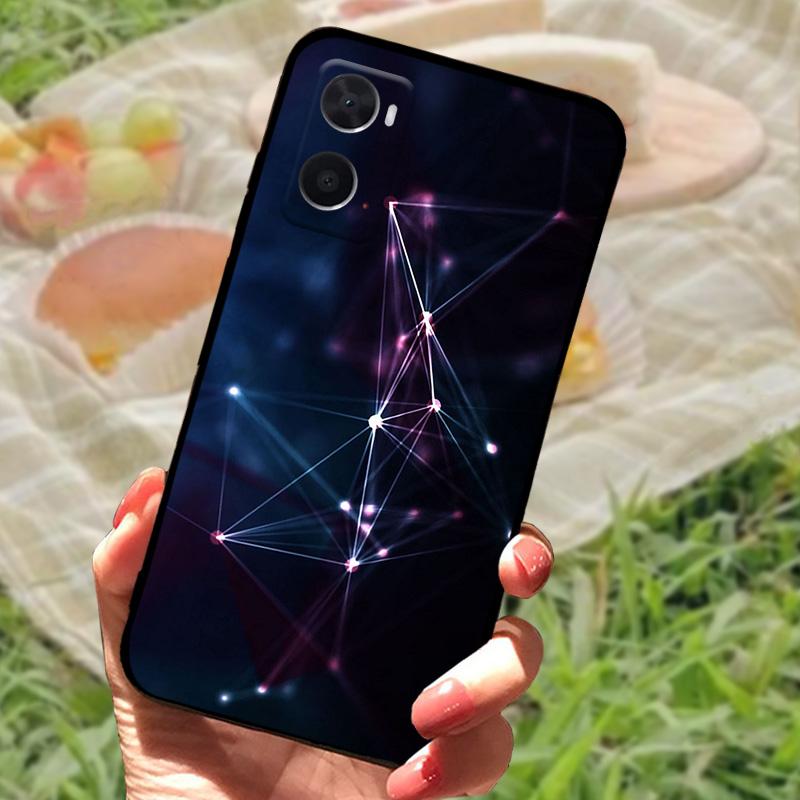 Für OPPO A96 A36 A76 4G Hülle Stoßfest Rückseite TPU Weiche Abdeckung Für OPPO A96 A36 A76 4G Handyhüllen Luxus Schwarz Schutzhüllen For OPPO A36
