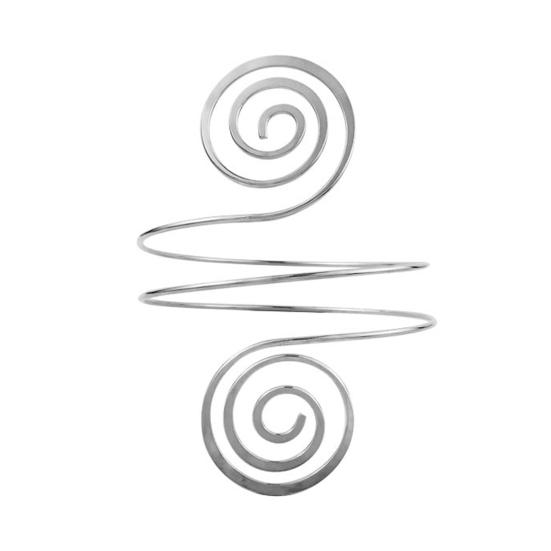 Frauen-Armband im Punk-Stil, verstellbar, mehrschichtiges Muster, Spiral-Armband, Dekoration, Legierung, Schmuck, Oberarm-Armband, Armbinde, Armreif, Modeschmuck silber