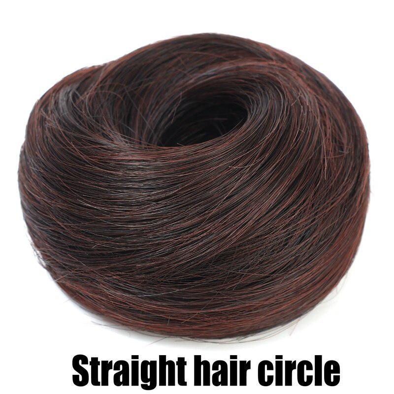Synthetischer Haarknoten, glattes Haar, hoher Pferdeschwanz, Haarknoten, Haarbänder, elastisches Band, Haarteile für Frauen, Volumen, Fransen, gefälschte Damen-Haar-Accessoires