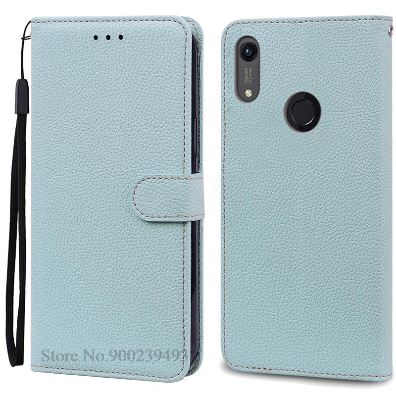 Für Huawei Y6 2019 Hülle Leder Flip Wallet Case Für Coque Huawei Y6 Prime 2019 MRD-LX1 Flip Case für Huawei Y6S Hülle Fundas Y6S 2019 2020 hellblaue