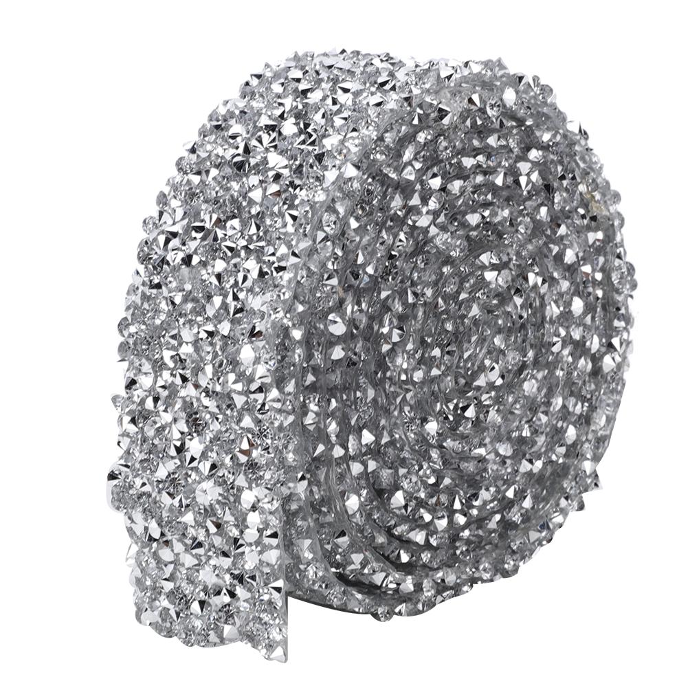 3cm Breit Strasskettenbesatz Hotfix Harz Diamant Netzband Hochzeitskleid Gürtel Dekoration 150cm