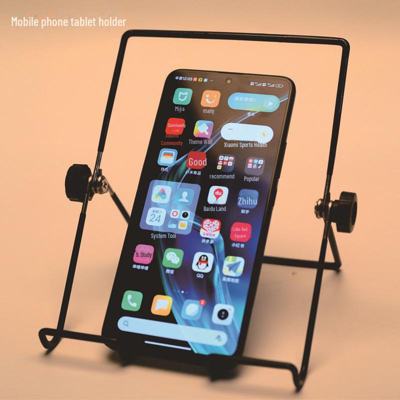 Klappbarer tragbarer Desktop-Ständer für Handys und Tablets – verstellbares Dreieck-Design aus Eisendraht 1 mobile phone holder schwarz