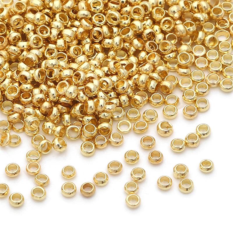 100 Teile/beutel Kupfer Positionierung Ball Perlen Für DIY Halskette Armband Ohrringe Schmuck Machen Handwerk Zubehör 2mm gold